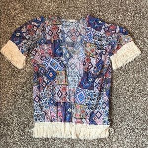 Cardigan with Fringe Detail